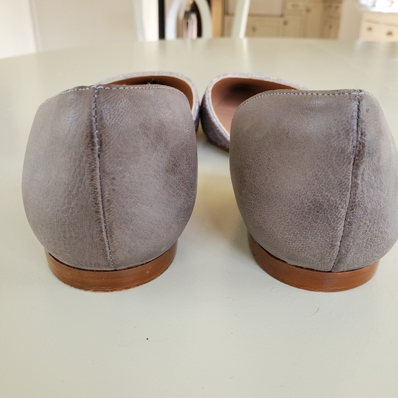 Sundance Catalog Pointed Toe Flats 39 Damask Lace Shimmer Leather 8.5 - Picture 7 of 9